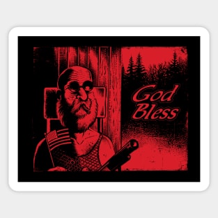 God Bless! Hillbilly with a gun Sticker